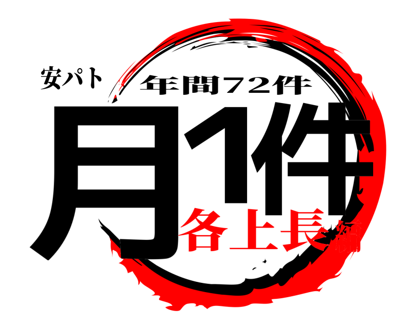 安パト 月１ 件 年間72件 各上長編