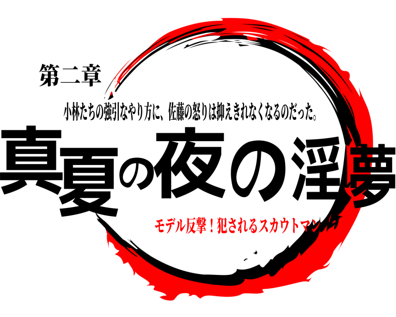 第二章 真夏の夜の淫夢 小林たちの強引なやり方に、佐藤の怒りは抑えきれなくなるのだった。 モデル反撃！犯されるスカウトマン