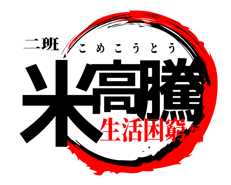 二班 米高/騰 こめこうとう 生活困窮編